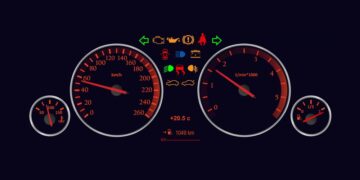 Car dashboard warning lights